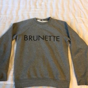 Brunette grey sweatshirt